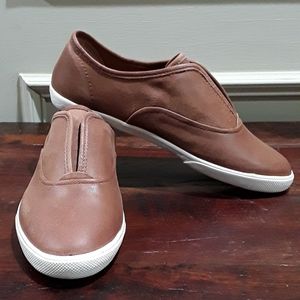 Frye Brown Leather Slip On Sneakers